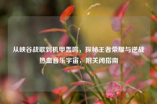 从峡谷战歌到机甲轰鸣,探秘王者荣耀与逆战热血音乐宇宙,附关闭指南