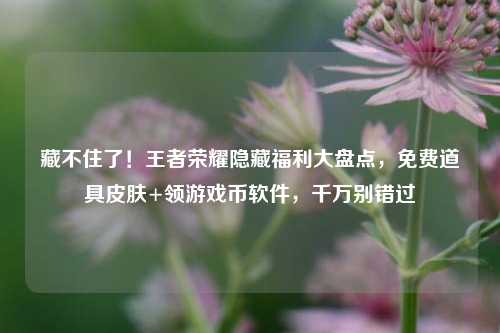 藏不住了!王者荣耀隐藏福利大盘点,免费道具皮肤+领游戏币软件,千万别错过
