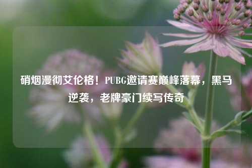 硝烟漫彻艾伦格!PUBG邀请赛巅峰落幕,黑马逆袭,老牌豪门续写传奇