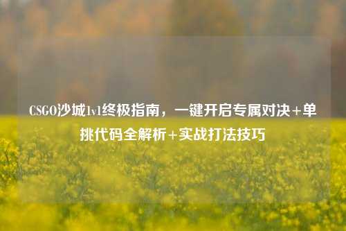 CSGO沙城1v1终极指南,一键开启专属对决+单挑代码全解析+实战打法技巧
