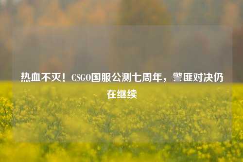 热血不灭!CSGO国服公测七周年,警匪对决仍在继续