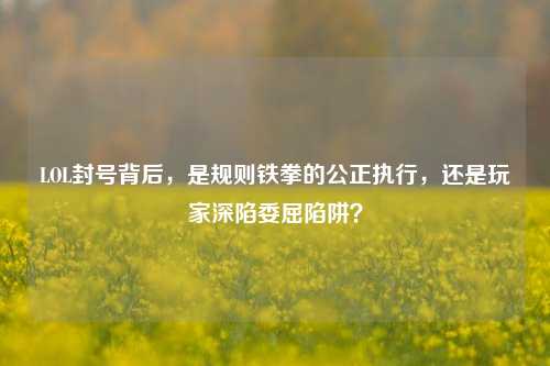 LOL封号背后，是规则铁拳的公正执行，还是玩家深陷委屈陷阱？
