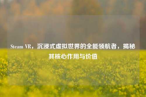 Steam VR,沉浸式虚拟世界的全能领航者,揭秘其核心作用与价值