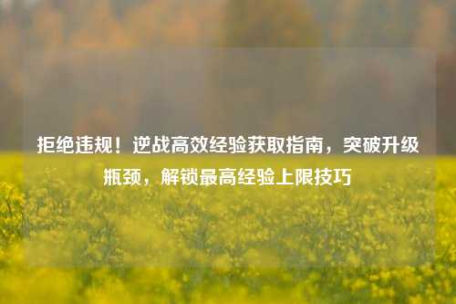 拒绝违规!逆战高效经验获取指南,突破升级瓶颈,解锁最高经验上限技巧