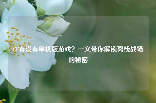 CF有没有单机版游戏?一文带你解锁离线战场的秘密