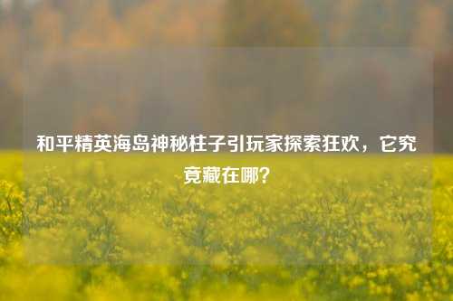 和平精英海岛神秘柱子引玩家探索狂欢,它究竟藏在哪?