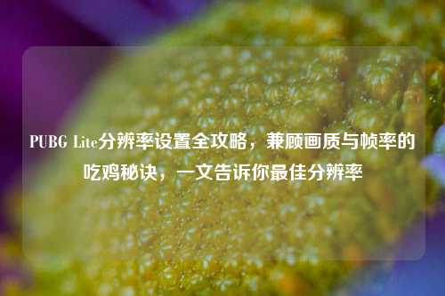 PUBG Lite分辨率设置全攻略,兼顾画质与帧率的吃鸡秘诀,一文告诉你最佳分辨率