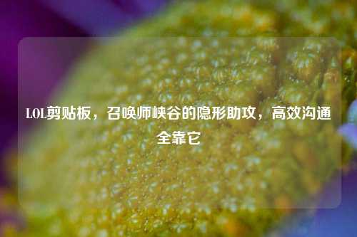 LOL剪贴板,召唤师峡谷的隐形助攻,高效沟通全靠它