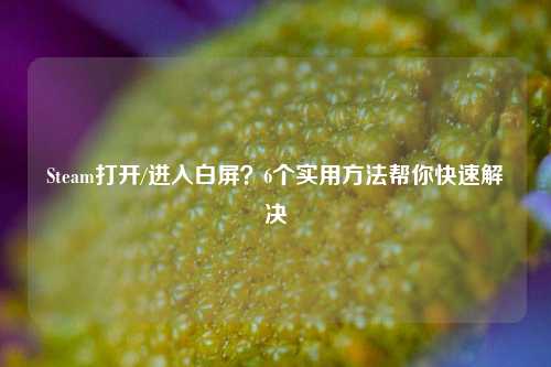 Steam打开/进入白屏?6个实用方法帮你快速解决