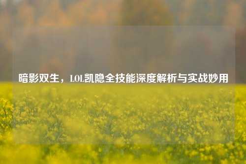 暗影双生，LOL凯隐全技能深度解析与实战妙用