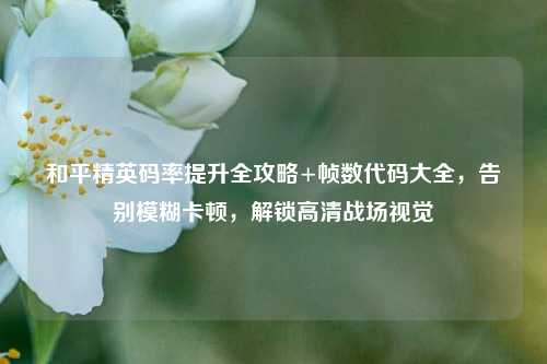 和平精英码率提升全攻略+帧数代码大全,告别模糊卡顿,解锁高清战场视觉