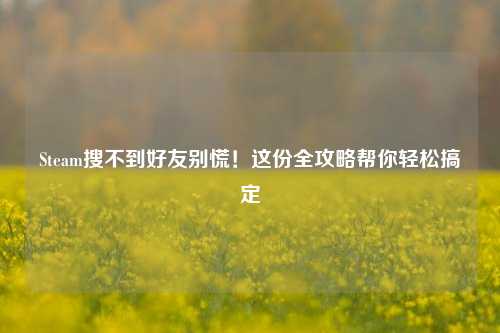 Steam搜不到好友别慌!这份全攻略帮你轻松搞定