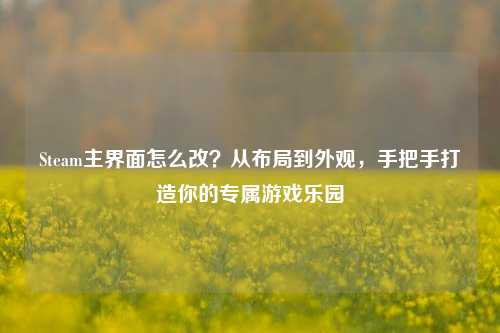 Steam主界面怎么改?从布局到外观,手把手打造你的专属游戏乐园