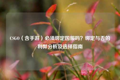 CSGO(含手游)必须绑定国服吗?绑定与否的利弊分析及选择指南