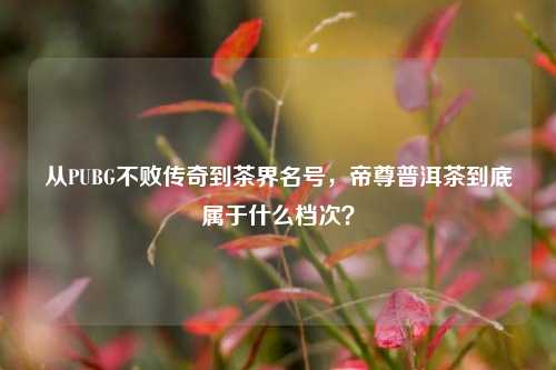 从PUBG不败传奇到茶界名号,帝尊普洱茶到底属于什么档次?