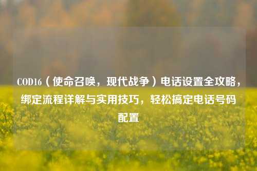 COD16(使命召唤,现代战争)电话设置全攻略,绑定流程详解与实用技巧,轻松搞定电话号码配置