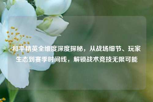和平精英全维度深度探秘,从战场细节、玩家生态到赛季时间线,解锁战术竞技无限可能