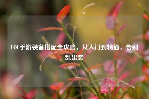 LOL手游装备搭配全攻略，从入门到精通，告别乱出装