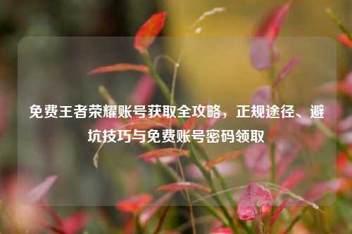 免费王者荣耀账号获取全攻略,正规途径、避坑技巧与免费账号密码领取