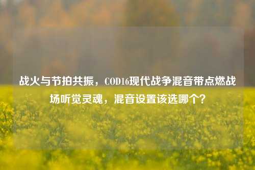 战火与节拍共振，COD16现代战争混音带点燃战场听觉灵魂，混音设置该选哪个？