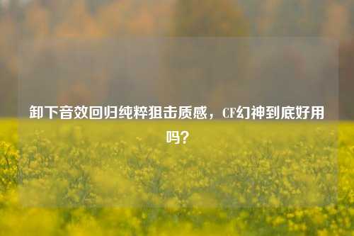 卸下音效回归纯粹狙击质感,CF幻神到底好用吗?