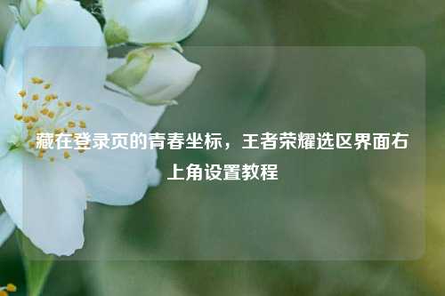 藏在登录页的青春坐标,王者荣耀选区界面右上角设置教程