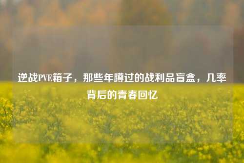 逆战PVE箱子,那些年蹲过的战利品盲盒,几率背后的青春回忆