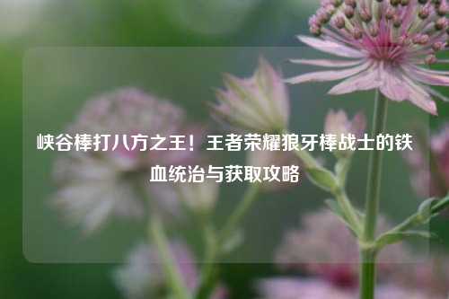 峡谷棒打八方之王!王者荣耀狼牙棒战士的铁血统治与获取攻略