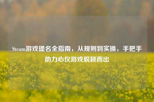 Steam游戏提名全指南，从规则到实操，手把手助力心仪游戏脱颖而出