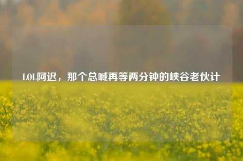 LOL阿迟,那个总喊再等两分钟的峡谷老伙计