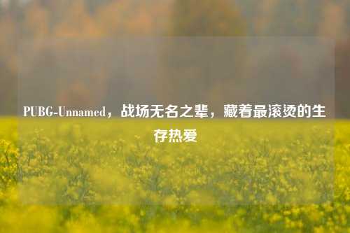 PUBG-Unnamed,战场无名之辈,藏着最滚烫的生存热爱