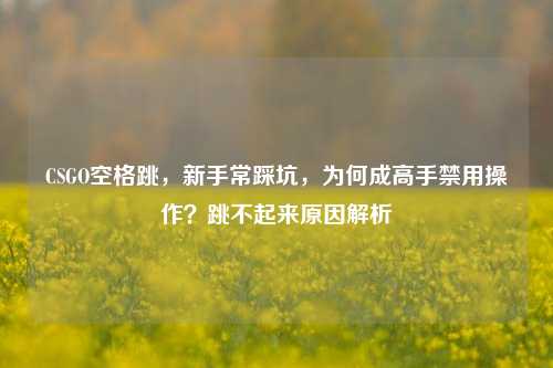 CSGO空格跳,新手常踩坑,为何成高手禁用操作?跳不起来原因解析