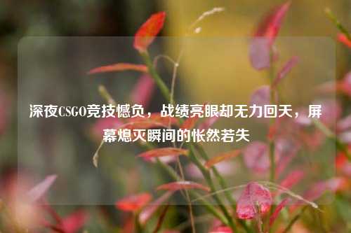 深夜CSGO竞技憾负,战绩亮眼却无力回天,屏幕熄灭瞬间的怅然若失