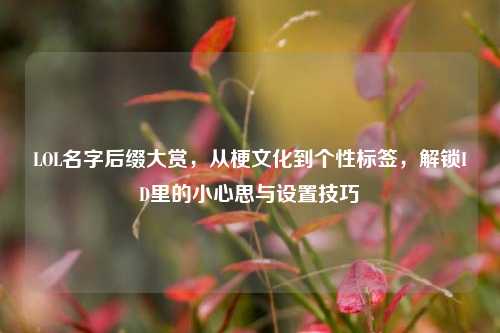 LOL名字后缀大赏,从梗文化到个性标签,解锁ID里的小心思与设置技巧
