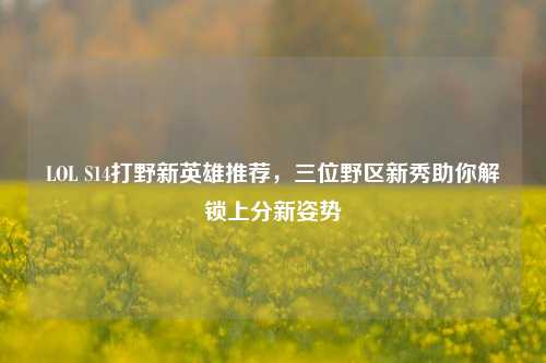 LOL S14打野新英雄推荐,三位野区新秀助你解锁上分新姿势