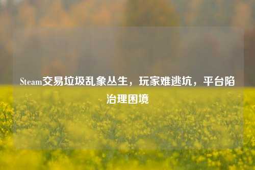 Steam交易垃圾乱象丛生,玩家难逃坑,平台陷治理困境