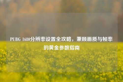 PUBG 1680分辨率设置全攻略，兼顾画质与帧率的黄金参数指南