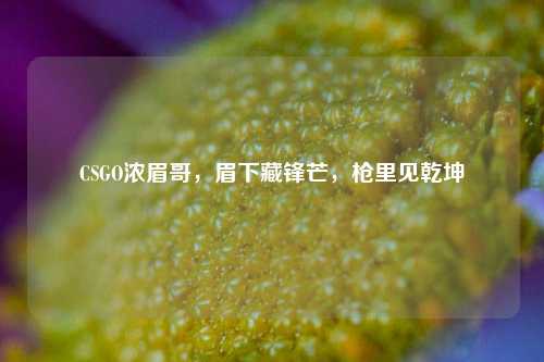 CSGO浓眉哥,眉下藏锋芒,枪里见乾坤