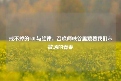 戒不掉的LOL与旋律,召唤师峡谷里藏着我们未散场的青春