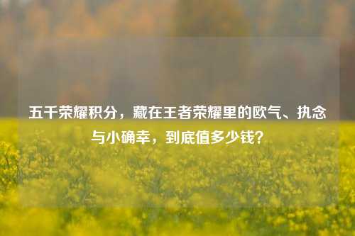五千荣耀积分，藏在王者荣耀里的欧气、执念与小确幸，到底值多少钱？