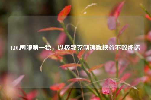 LOL国服第一稳,以极致克制铸就峡谷不败神话