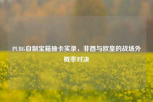PUBG自制宝箱抽卡实录,非酋与欧皇的战场外概率对决