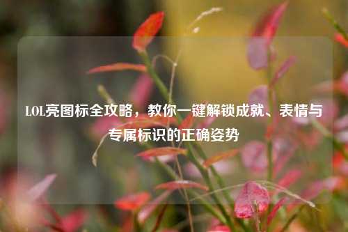 LOL亮图标全攻略,教你一键解锁成就、表情与专属标识的正确姿势
