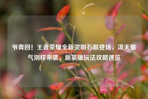 爷青回！王者荣耀全新灵明石猴登场，泼天猴气别样来袭，新英雄玩法攻略速览