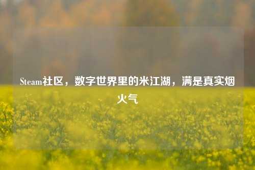 Steam社区,数字世界里的米江湖,满是真实烟火气