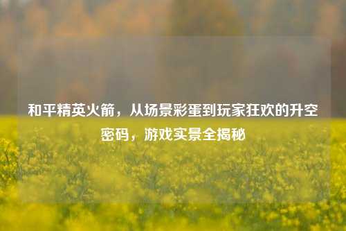 和平精英火箭，从场景彩蛋到玩家狂欢的升空密码，游戏实景全揭秘
