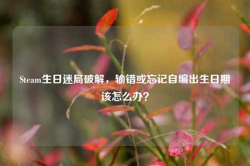 Steam生日迷局破解，输错或忘记自编出生日期该怎么办？