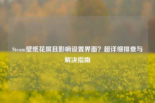 Steam壁纸花屏且影响设置界面?超详细排查与解决指南