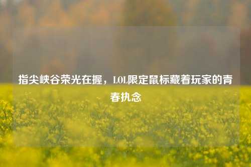 指尖峡谷荣光在握，LOL限定鼠标藏着玩家的青春执念