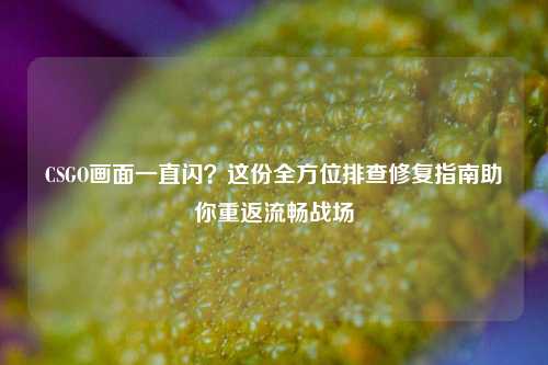 CSGO画面一直闪？这份全方位排查修复指南助你重返流畅战场